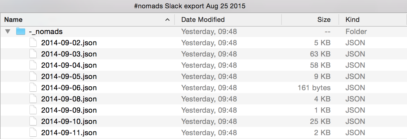 Slack export chat